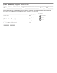 Form WR-0439 Application for State Falconry Permit - Tennessee, Page 2