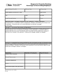 Form U-115 (BWC-7621) Request to Transfer Existing Coverage to Succeeding Employer - Ohio, Page 3