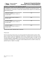 Form U-115 (BWC-7621) Request to Transfer Existing Coverage to Succeeding Employer - Ohio, Page 4