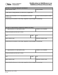 Form U-116 (BWC-7622) Notification to Add/Remove an Additional Named Insured(S) - Ohio, Page 2