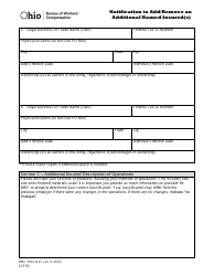 Form U-116 (BWC-7622) Notification to Add/Remove an Additional Named Insured(S) - Ohio, Page 3