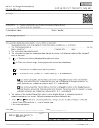 Document preview: Form PC-910A Affidavit Re Change of Name (Minor) - Connecticut