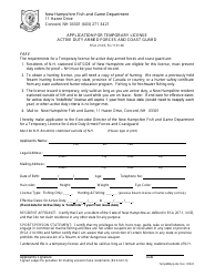 Document preview: Application for Temporary License Active Duty Armed Forces and Coast Guard - New Hampshire