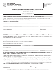 Form BUS11015 Complimentary Fishing Permit Application - New Hampshire, Page 3