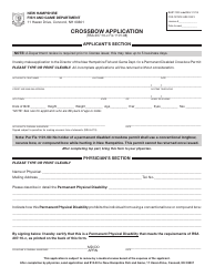 Form BUS17002 Permanent Disabled Crossbow Permit Application - New Hampshire, Page 2