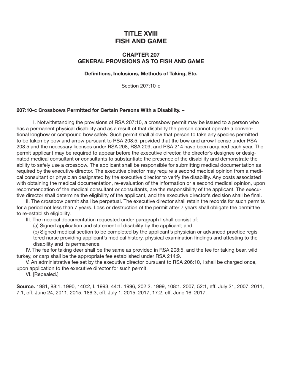 Form BUS17002 Permanent Disabled Crossbow Permit Application - New Hampshire, Page 3
