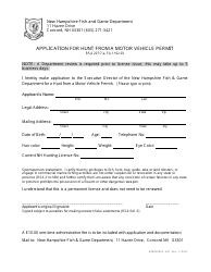 Application for Hunt From a Motor Vehicle Permit - New Hampshire, Page 2