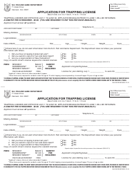 Form BUS1605B Application for Trapping License - New Hampshire