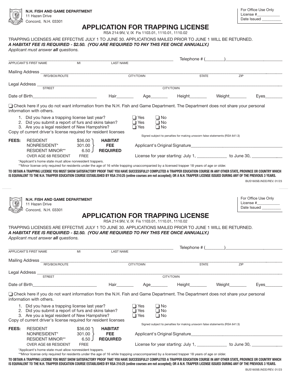 Form BUS1605B Fill Out, Sign Online and Download Printable PDF, New