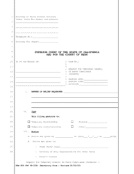 Document preview: Form KRN SUP CRT PR-2351 Request for Temporary Orders Ex Parte Compliance (Probate) - County of Kern, California