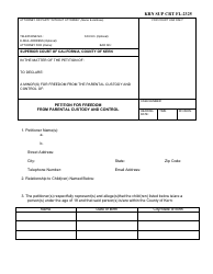 Document preview: Form KRN SUP CRT FL-2325 Petition for Freedom From Parental Custody and Control - County of Kern, California