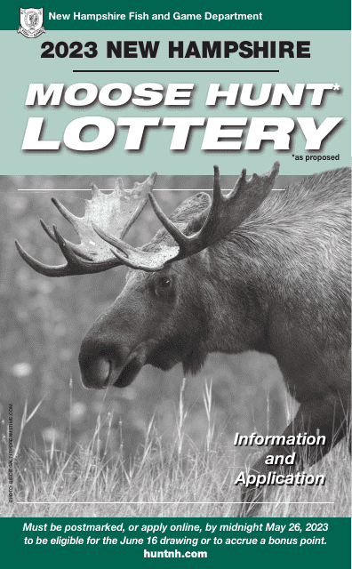 Moose Lottery Application - New Hampshire, 2023