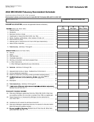 Form MI-1041 (5537) Schedule NR Michigan Fiduciary Nonresident Schedule - Michigan