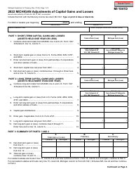 Form MI-1041D Michigan Adjustments of Capital Gains and Losses - Michigan