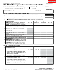 Form MI-2210 Michigan Underpayment of Estimated Income Tax - Michigan