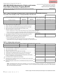 Form MI-4797 Michigan Adjustments of Gains and Losses From Sales of Business Property - Michigan