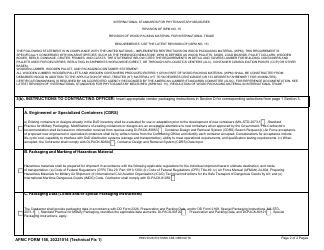 AFMC Form 158 Packaging, Handling, Storage, and Transportation Acquisition and Sustainment Product Support Instruction, Page 2