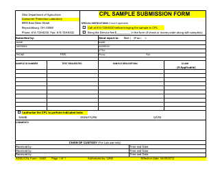 Document preview: ADDL/CAL Form 043D Cpl Sample Submission Form - Ohio