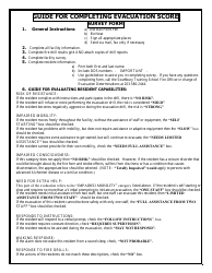 Document preview: Instructions for Evacuation Score Survey Form - Connecticut