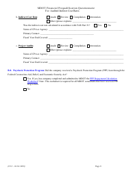 Mdot Financial Prequalification Questionnaire for Audited Indirect Cost Rates - Michigan, Page 17