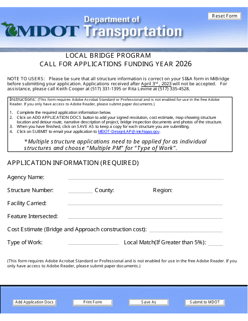 Call for Applications - Local Bridge Program - Michigan Download Pdf