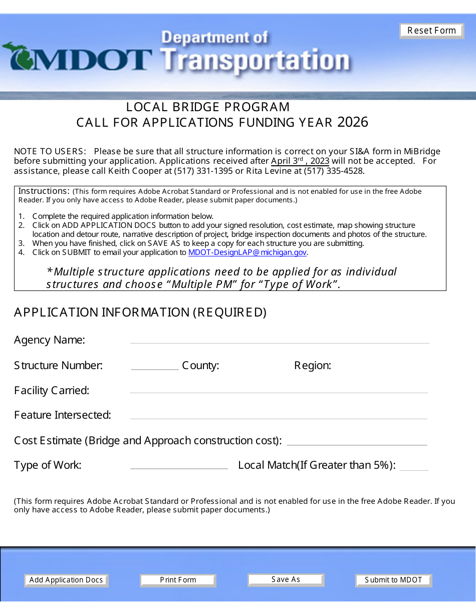 Bridge Program Form Michigan Call for Applications - Local Bridge Program - Fill Out, Sign ...