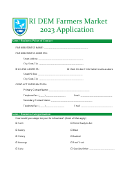 Ri Dem Farmers Market Application - Rhode Island