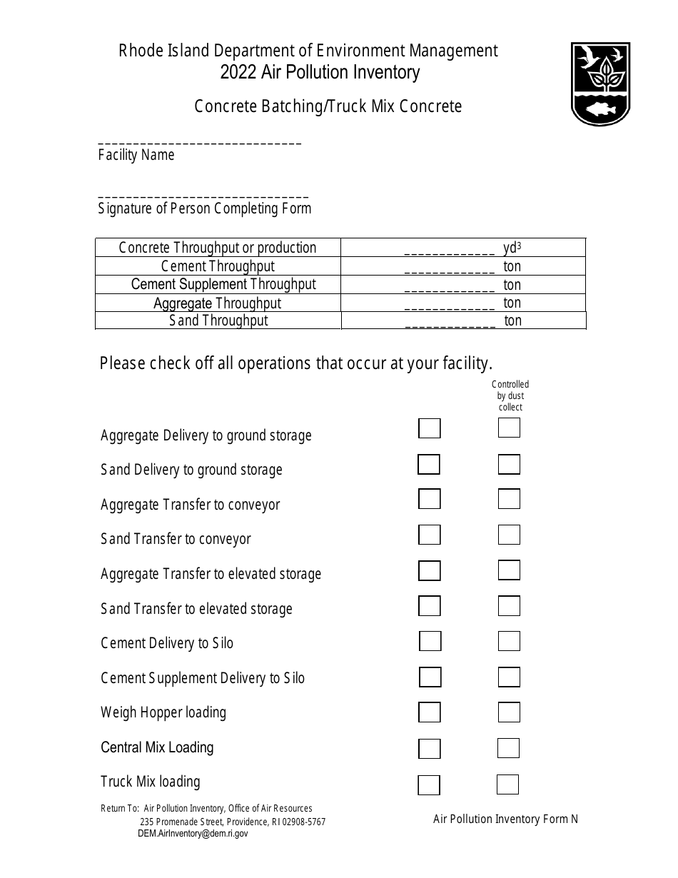 API Form N Download Fillable PDF or Fill Online Concrete Batching/Truck