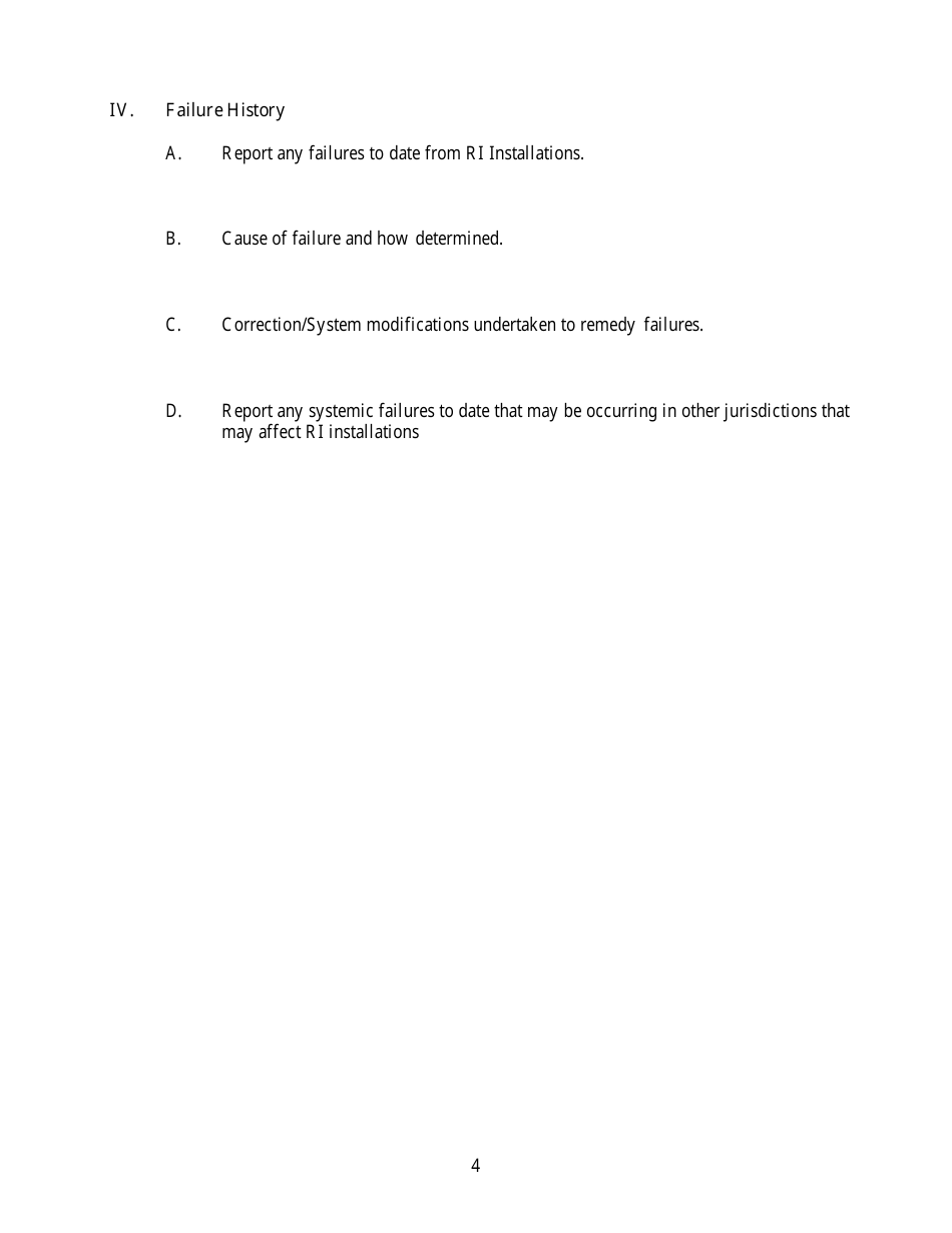 Renewal Form for Alternative / Experimental Technology - Rhode Island, Page 4