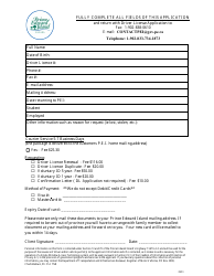 Document preview: Client Information Form for Driver's License/Photo Id Application - Prince Edward Island, Canada