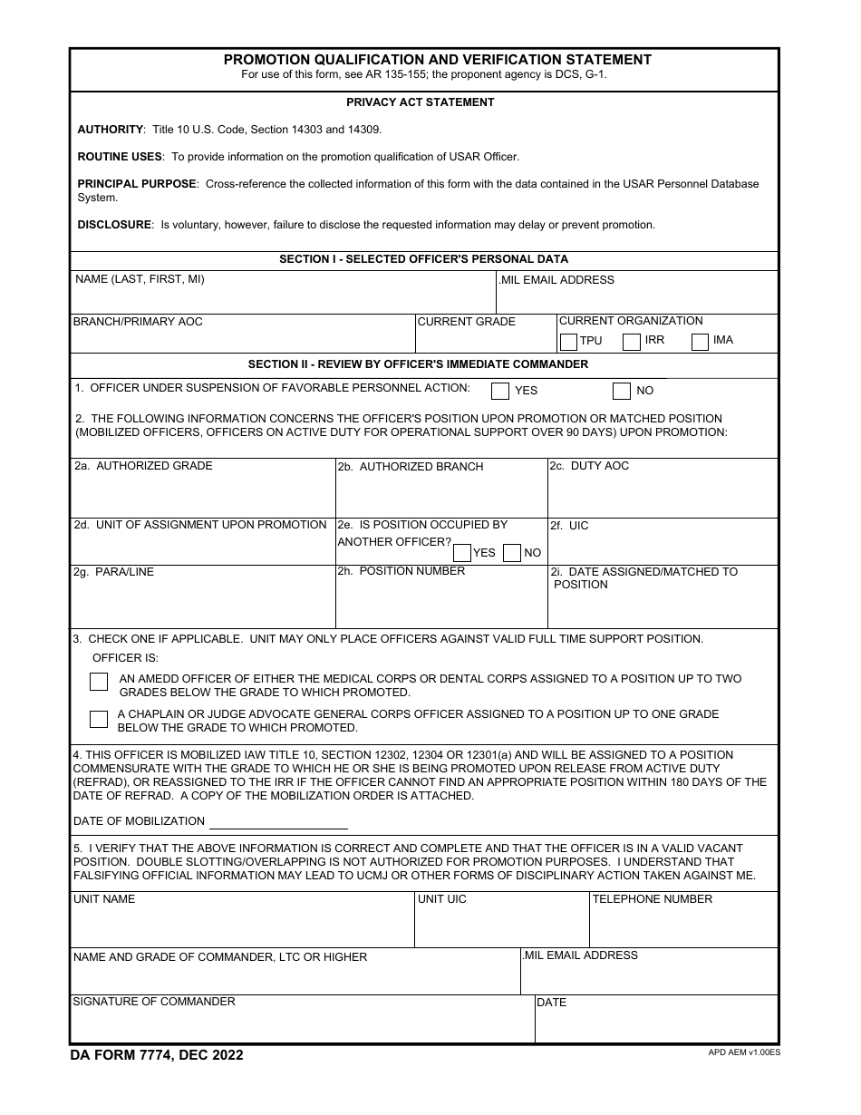 Da Form 7774 - Fill Out, Sign Online And Download Fillable Pdf 