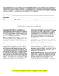 Form DTE105I Homestead Exemption Application for Disabled Veterans and Surviving Spouses - Butler County, Ohio, Page 2