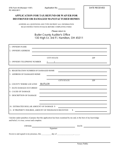 DTE Form 49  Printable Pdf