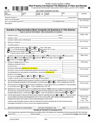 Document preview: Form DTE100 Real Property Conveyance Fee Statement of Value and Receipt - Butler County, Ohio