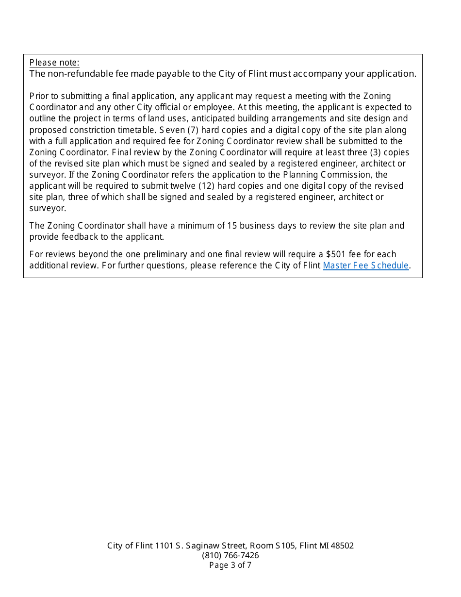 Application for Zoning Coordinator Review (Administrative Review) - City of Flint, Michigan, Page 3