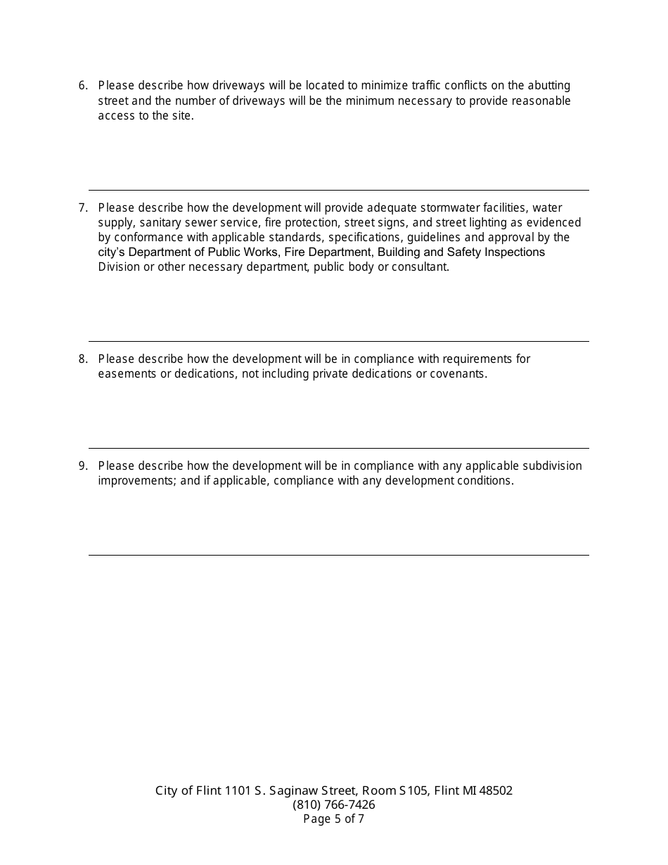 Application for Zoning Coordinator Review (Administrative Review) - City of Flint, Michigan, Page 5