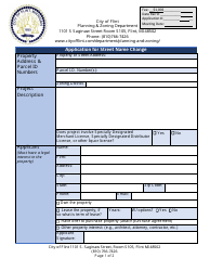Document preview: Application for Street Name Change - City of Flint, Michigan