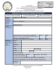 Document preview: Application for Administrative Appeal/Interpretation - City of Flint, Michigan