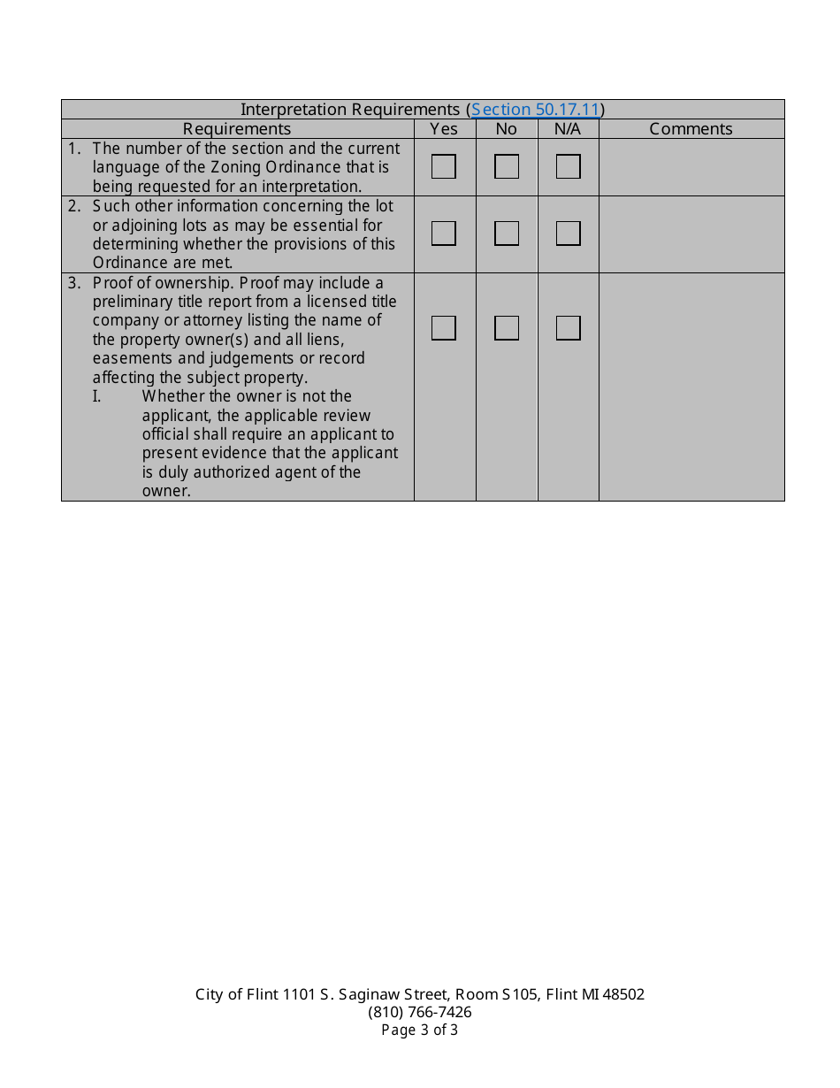 Application for Administrative Appeal / Interpretation - City of Flint, Michigan, Page 3