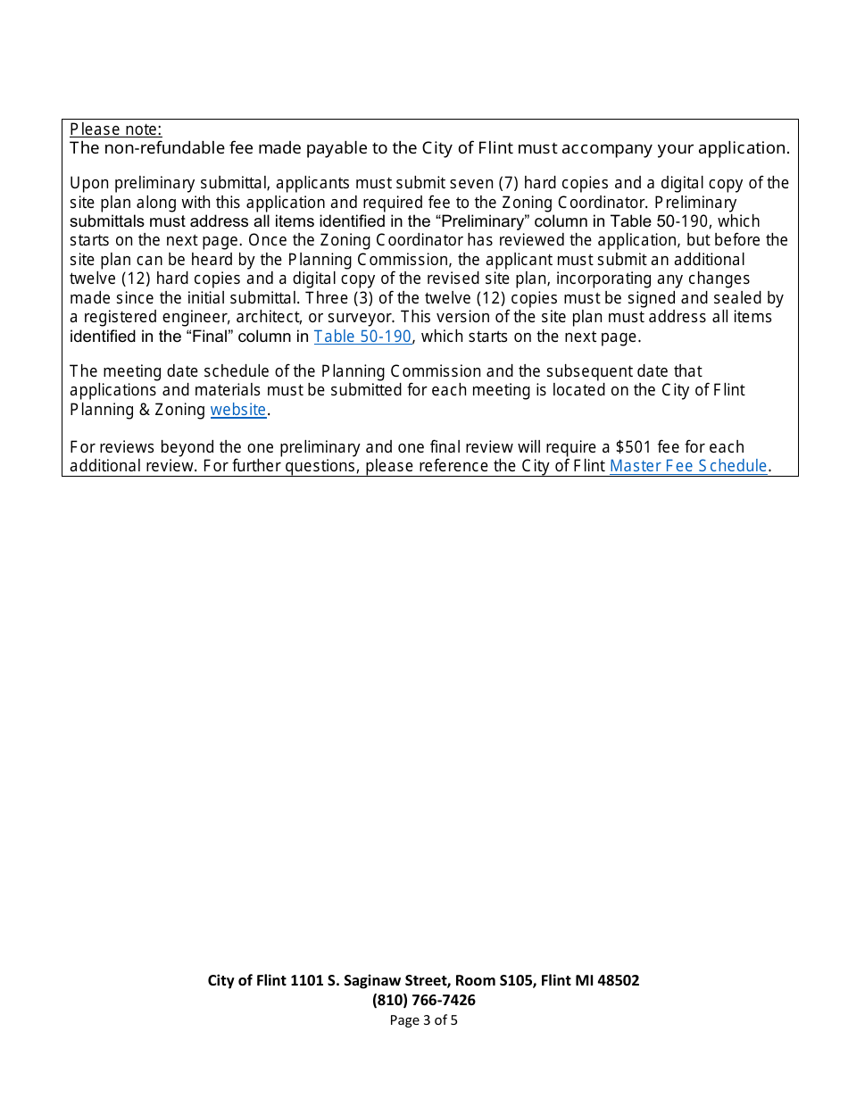 Application for Site Plan Review - City of Flint, Michigan, Page 3