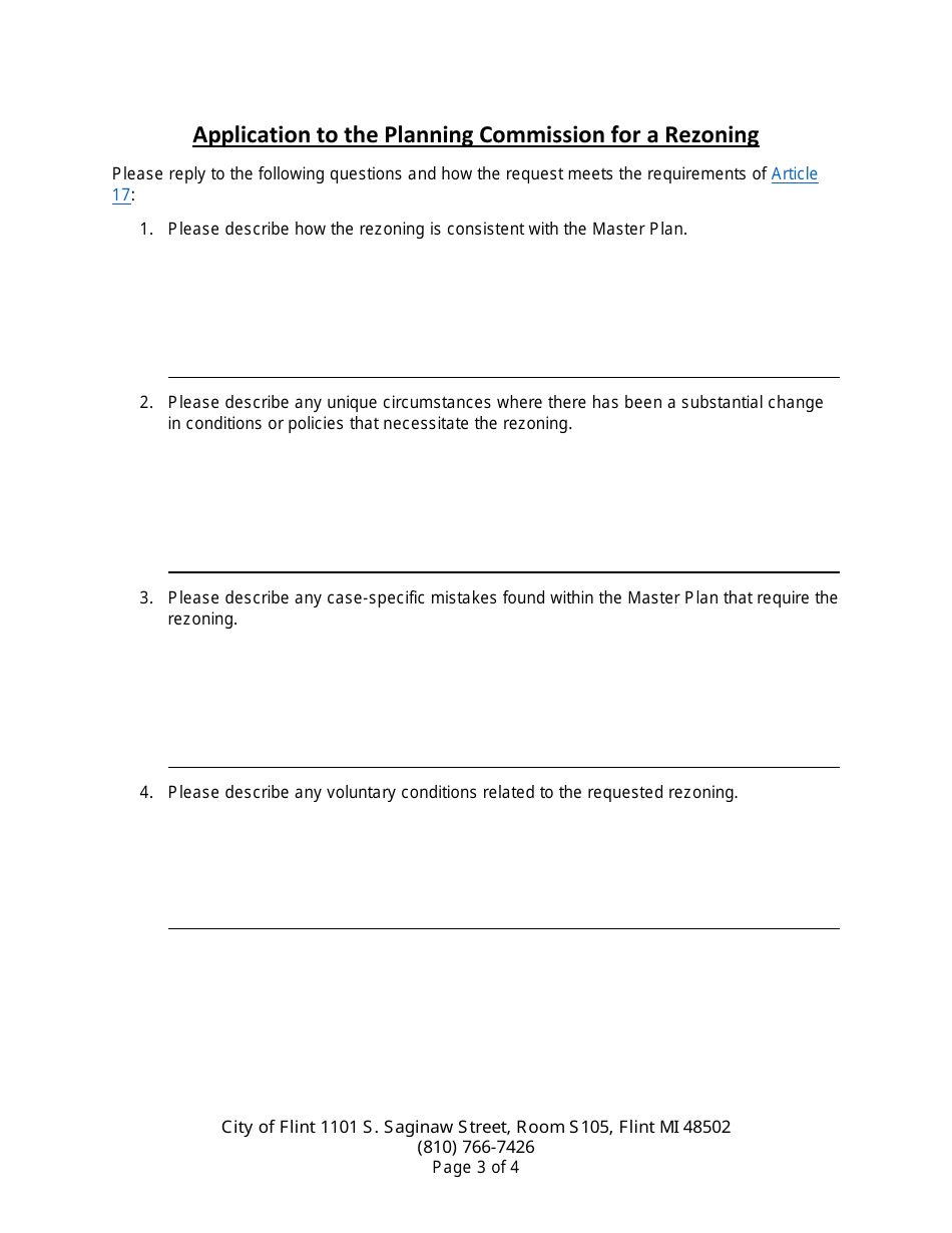 Application for Rezoning, Conditional Rezoning or Text Amendment - City of Flint, Michigan, Page 3