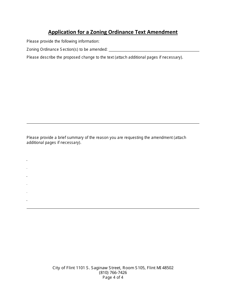 Application for Rezoning, Conditional Rezoning or Text Amendment - City of Flint, Michigan, Page 4