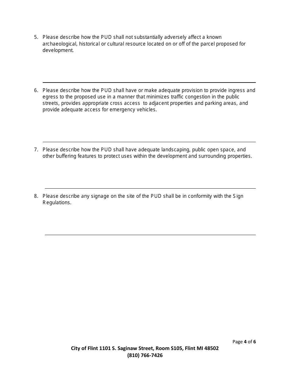 Application for Planned Unit Development - City of Flint, Michigan, Page 4