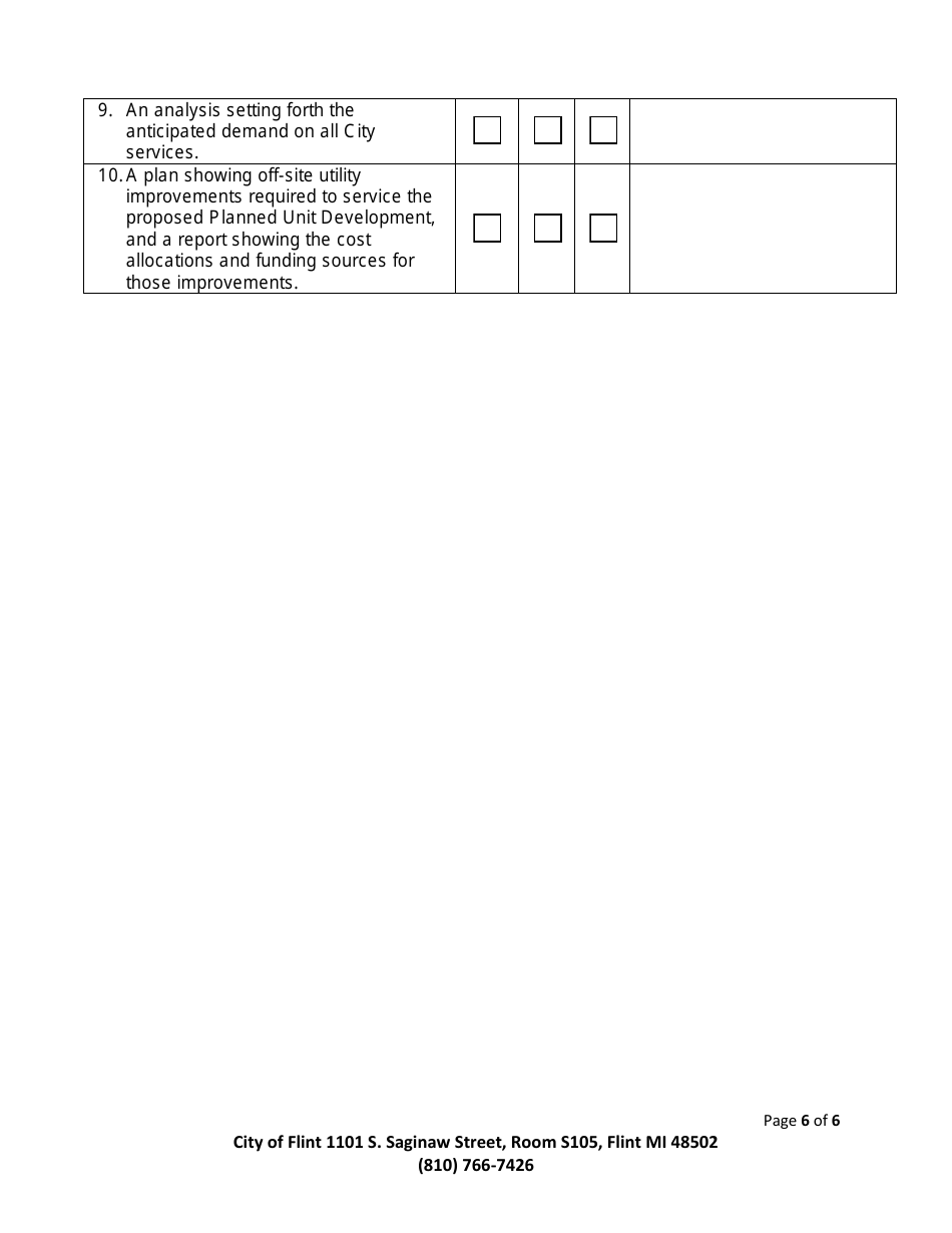 Application for Planned Unit Development - City of Flint, Michigan, Page 6