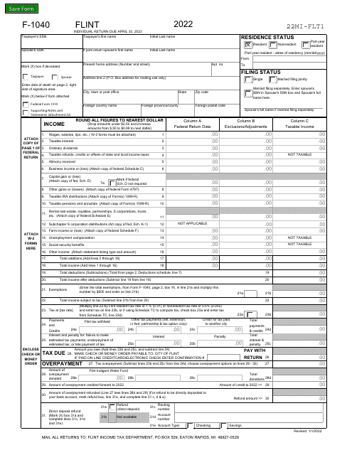 Form F-1040 2022 Printable Pdf