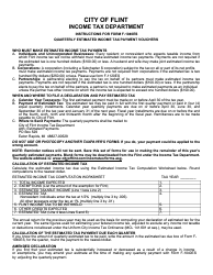 Document preview: Form F-1040ES Estimated Income Tax Payment Voucher - City of Flint, Michigan, 2023