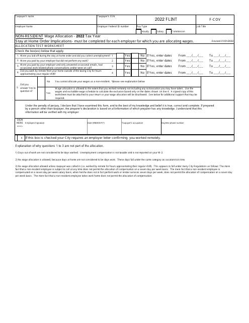 Form F-COV 2022 Printable Pdf