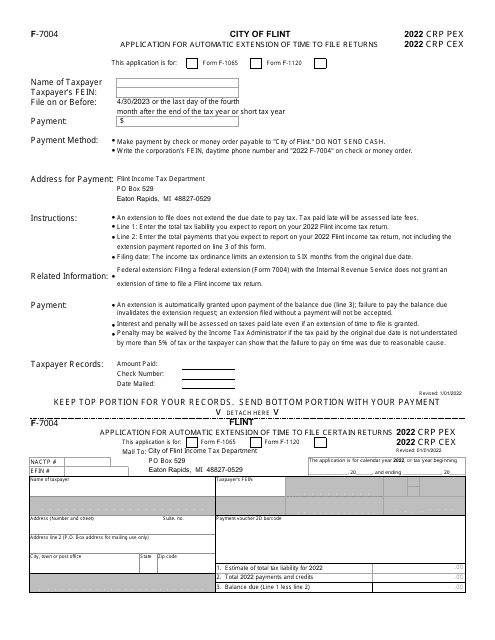 Form F-7004 2022 Printable Pdf