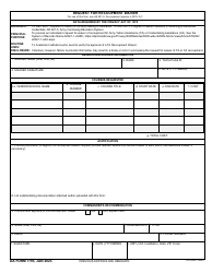 Document preview: DA Form 7793 Request for Recoupment Wavier