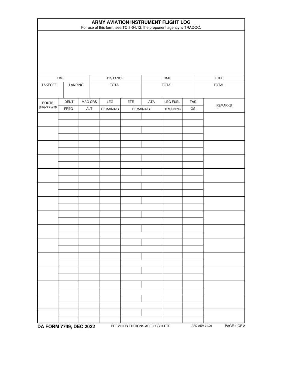 DA Form 7749 - Fill Out, Sign Online and Download Fillable PDF ...